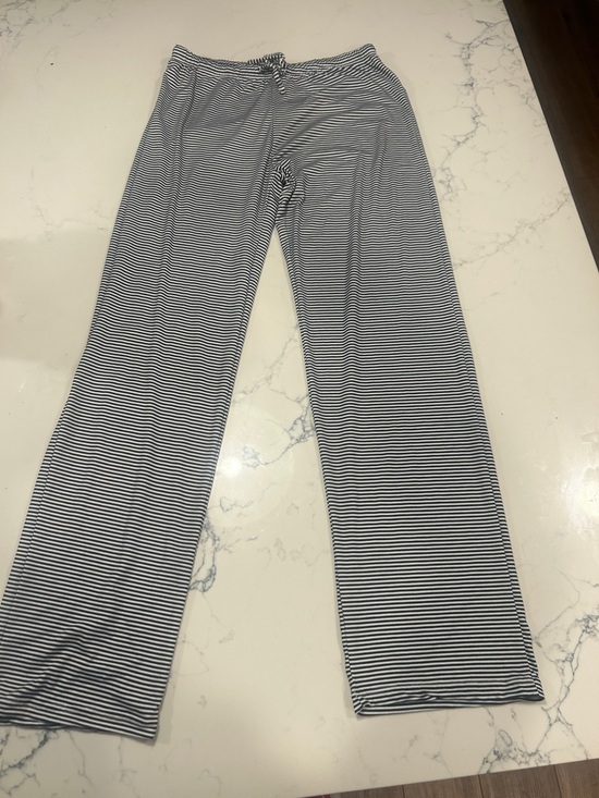 Real Essentials Pants - Black & White Striped Lounge Pants size medium